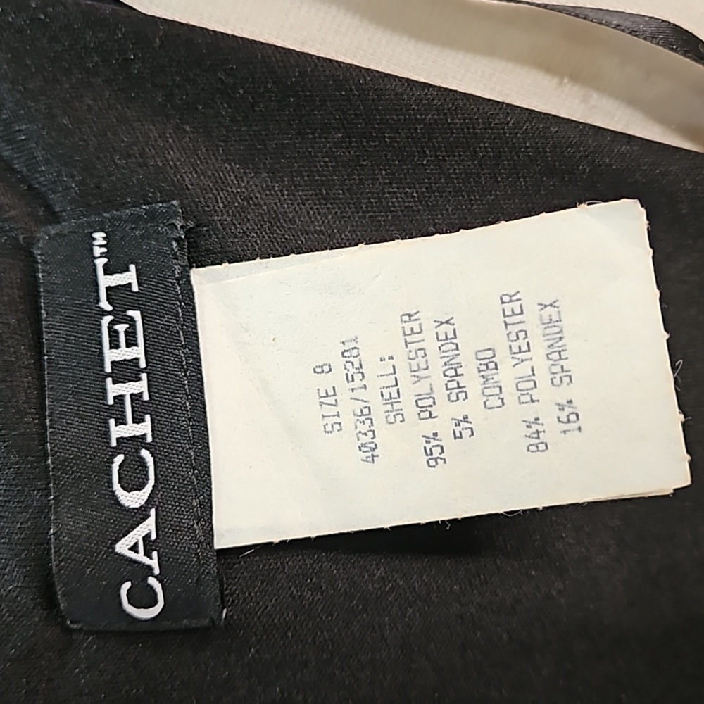 CACHET black midi dress with sheer sleeve embellishments size 8 - Picture 6 of 11